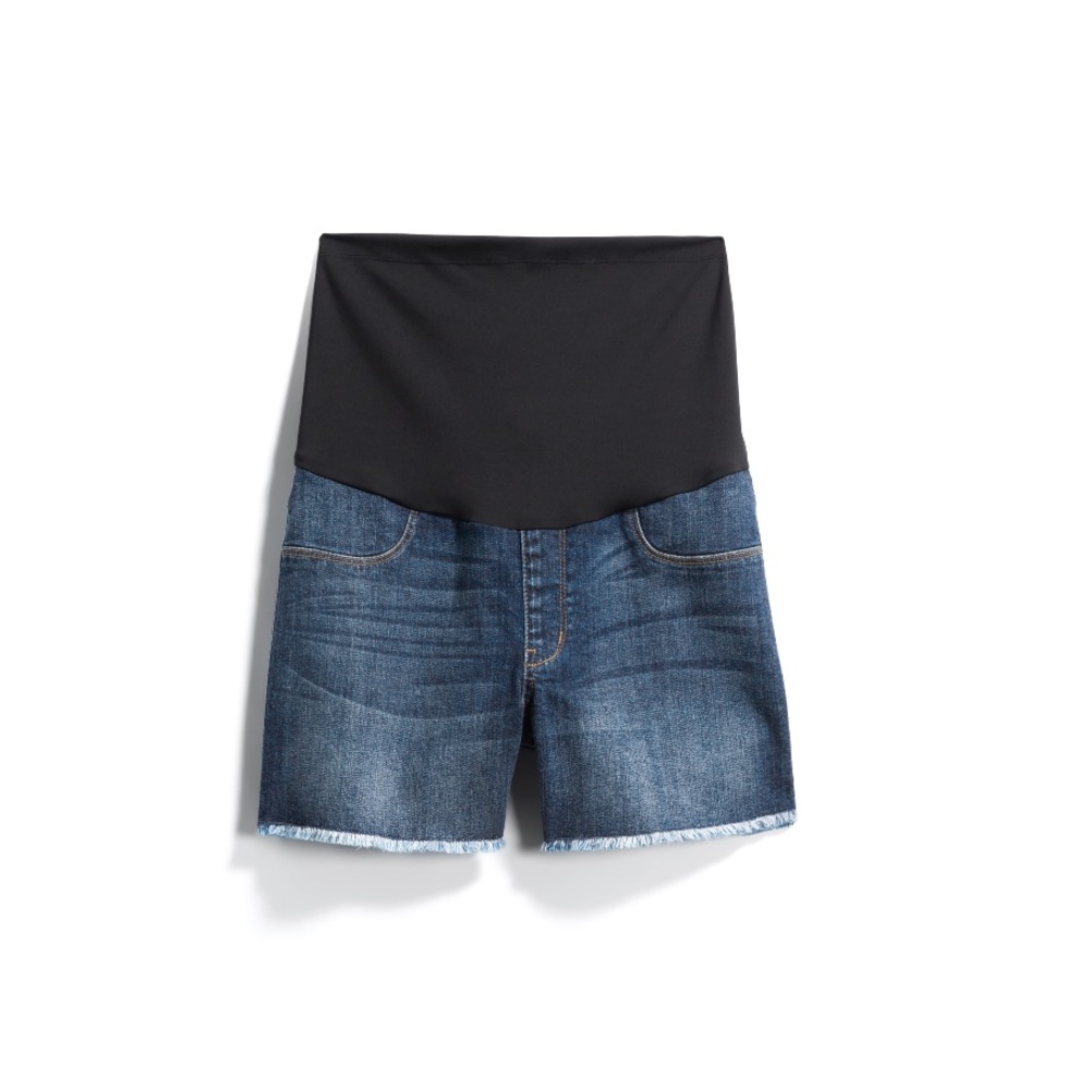 Claren maternity fray hem short